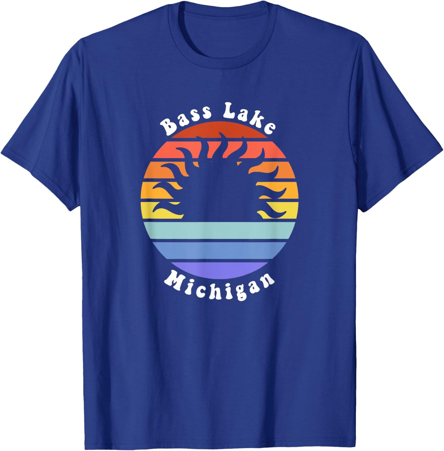 Bass Lake Michigan MI Sunset Summer Vacation Women Kids T-Shirt - T-Shirt | Royal