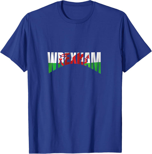 Wrexham Wales Flag Welsh Gifts Dragon Apparel Merchandise T-Shirt - T-Shirt | Royal