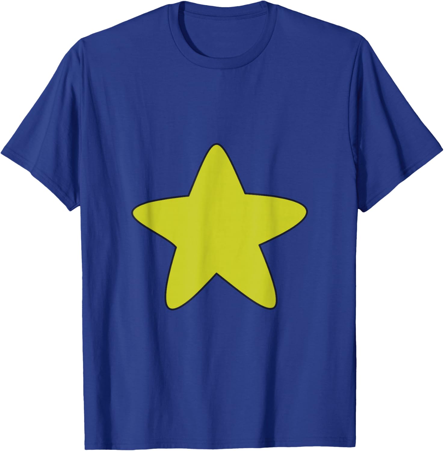 Bright Yellow Star Belly Shirt, Distressed Gold Star Stomach T-Shirt - T-Shirt | Royal