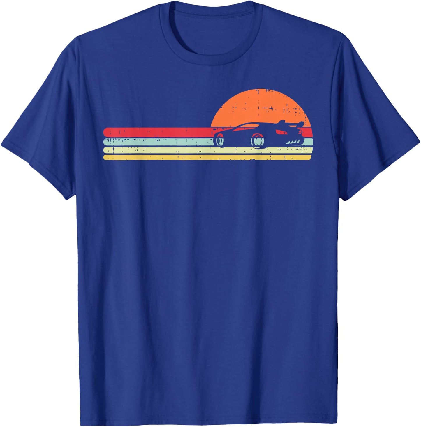Racing Car Drag Race Sunset Retro Driver Racer Gift T-Shirt - T-Shirt | Royal