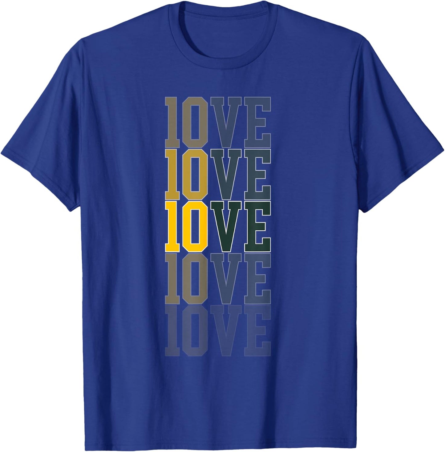 Feel The 10VE Jordan Quarterback Love American Football T-Shirt - T-Shirt | Royal