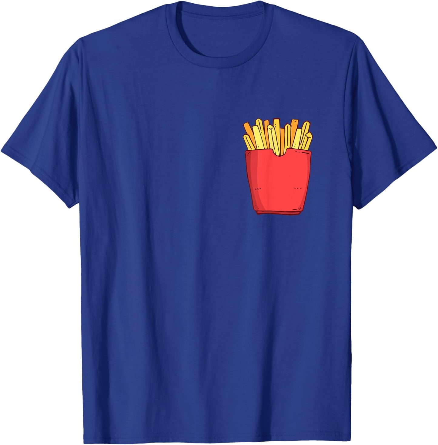 Fries Chest Pocket Pocket Fries Fast Food , black T-Shirt - T-Shirt | Royal