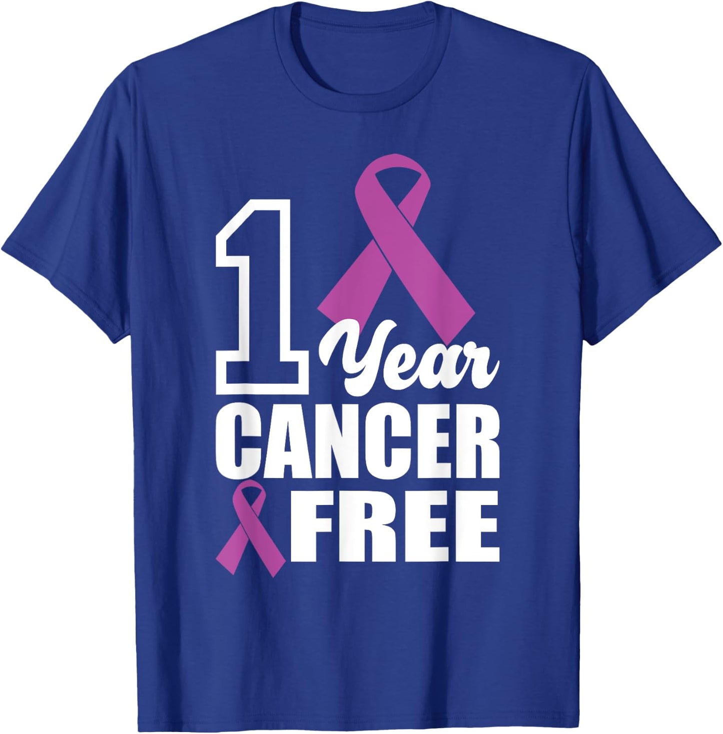 1 Year Cancer Free, Breast Cancer Survivor T-Shirt - T-Shirt | Royal