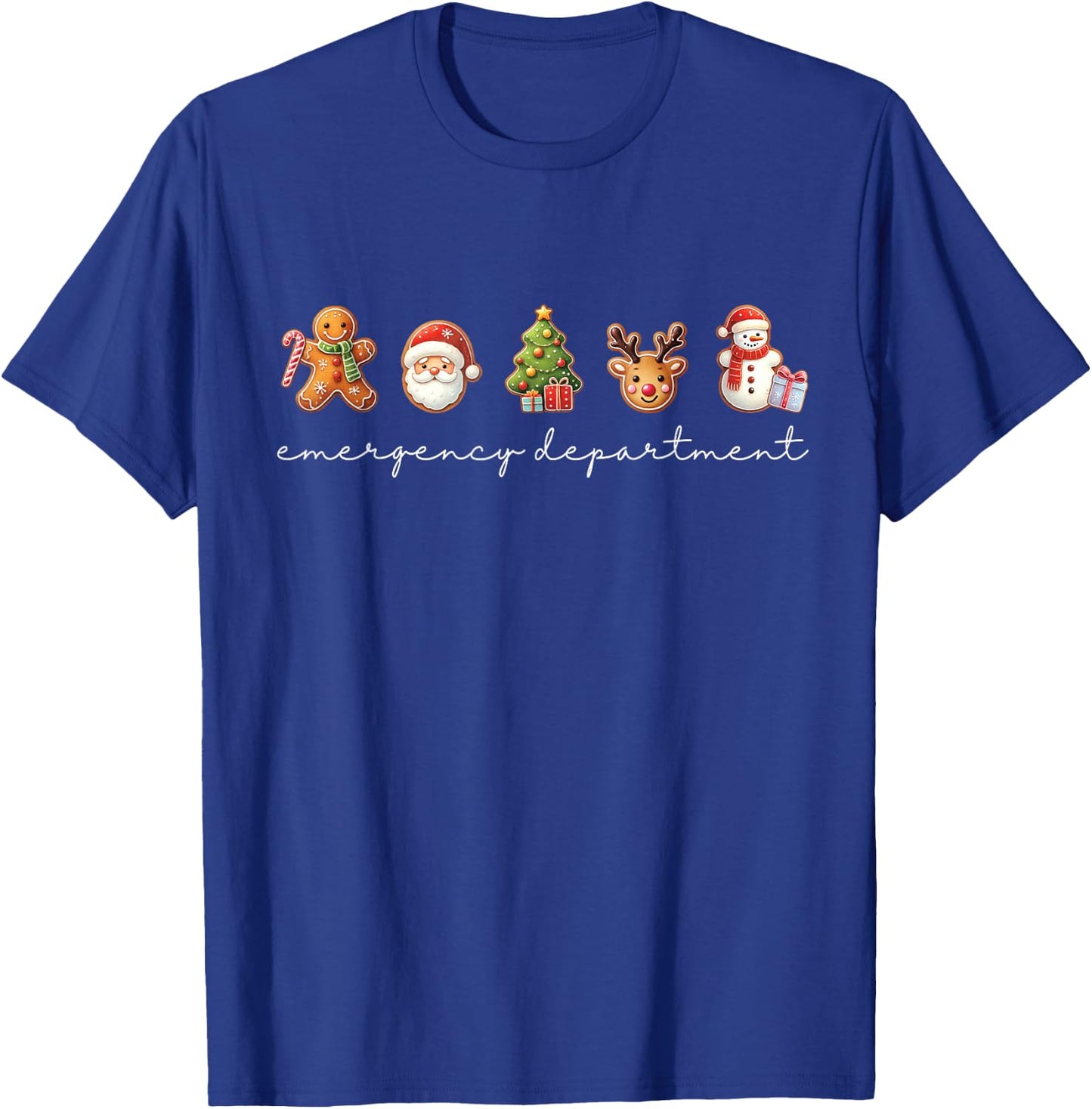 Emergency Department Christmas ED Tech Nurse Merry Xmas T-Shirt - T-Shirt | Royal