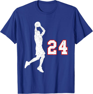 Basketball player gift number 24 for basketball fans T-Shirt - T-Shirt | Royal