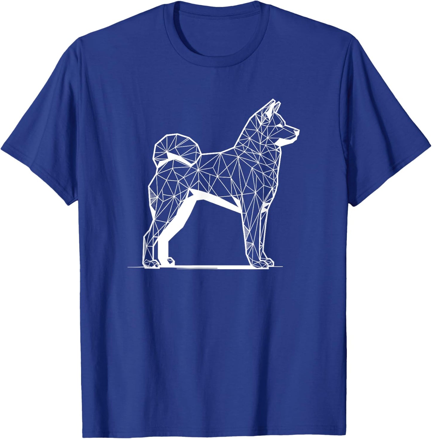 Geometric Line Art Akita Inu Akitas , Black, S T-Shirt - T-Shirt | Royal