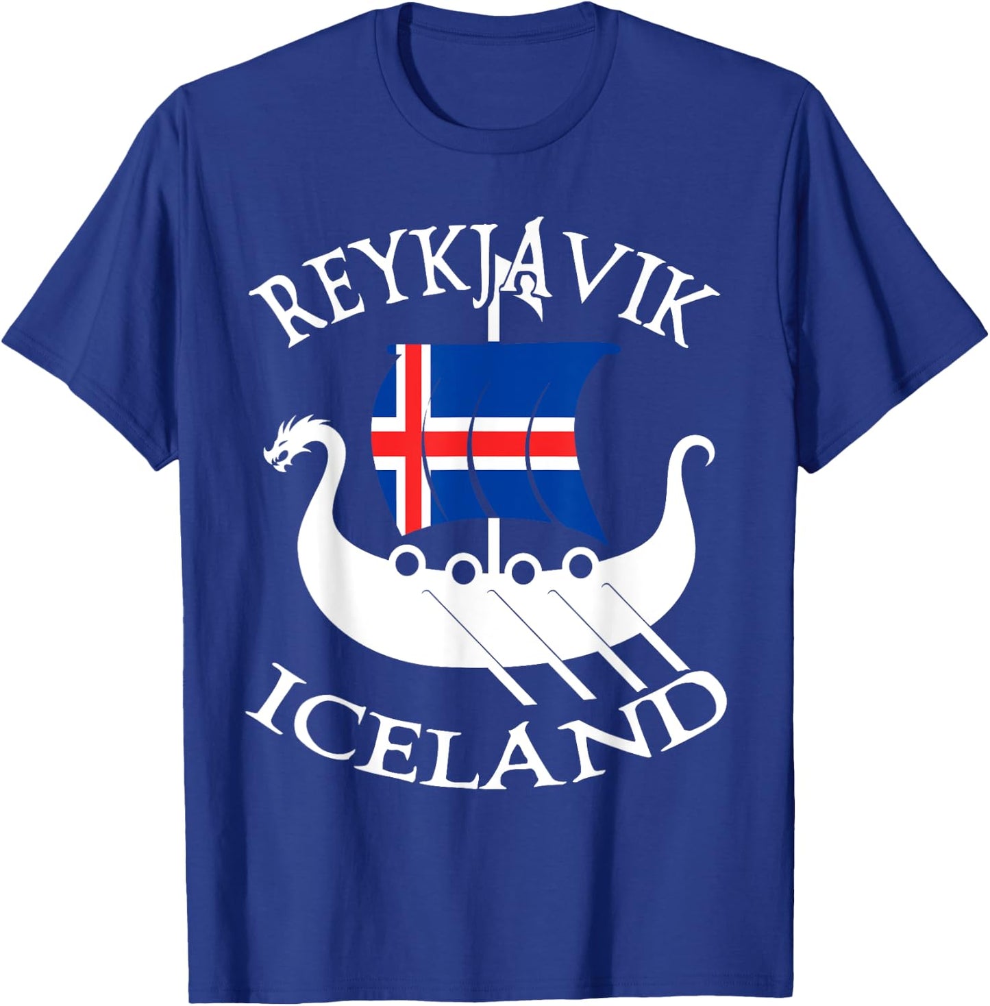 Reykjavik Viking Boat Iceland T-Shirt - T-Shirt | Royal