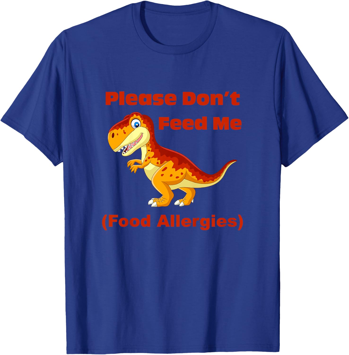 Food Allergy Toddler Kids with T-Rex T-Shirt - T-Shirt | Royal