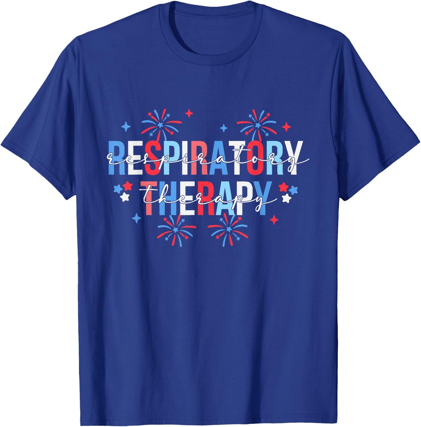 Respiratory Therapist Stethoscope 4th July Nursing RT Staff T-Shirt - T-Shirt | Royal