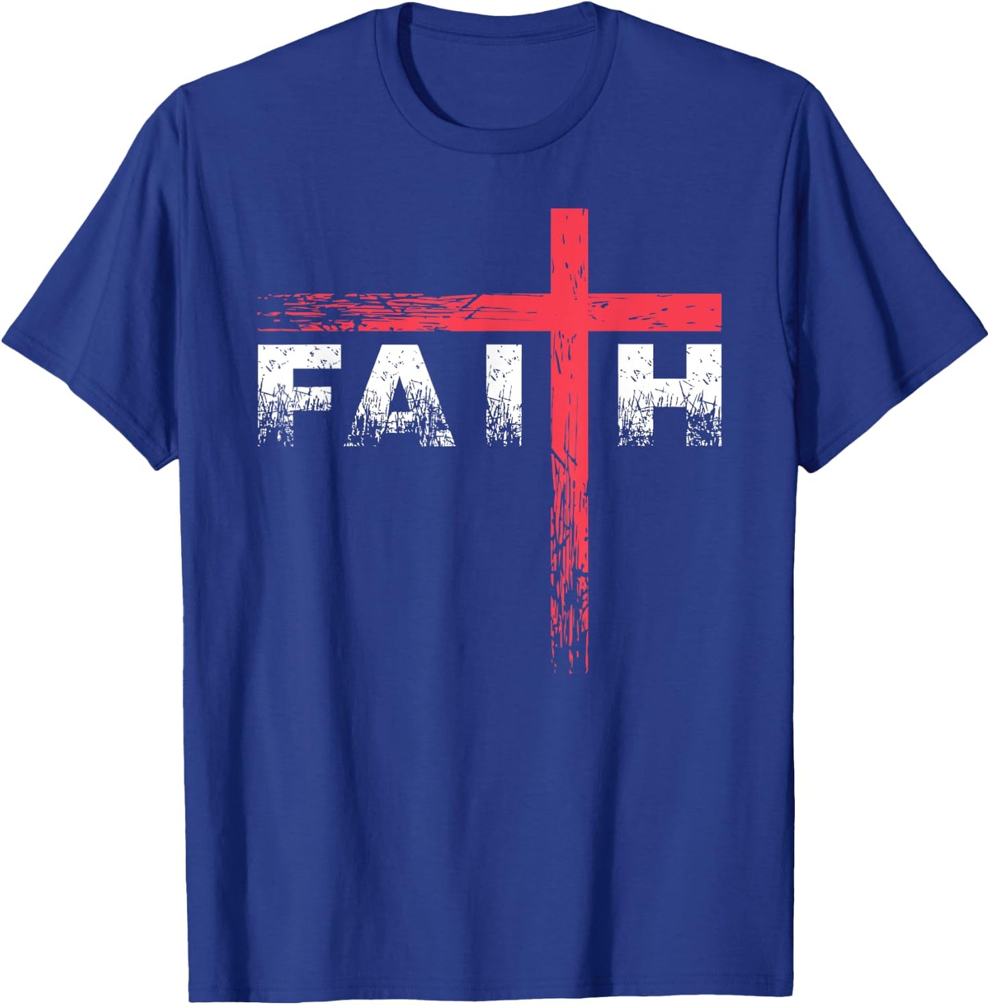 Christian Faith & Cross - Christian Faith & Cross T-Shirt - T-Shirt | Royal
