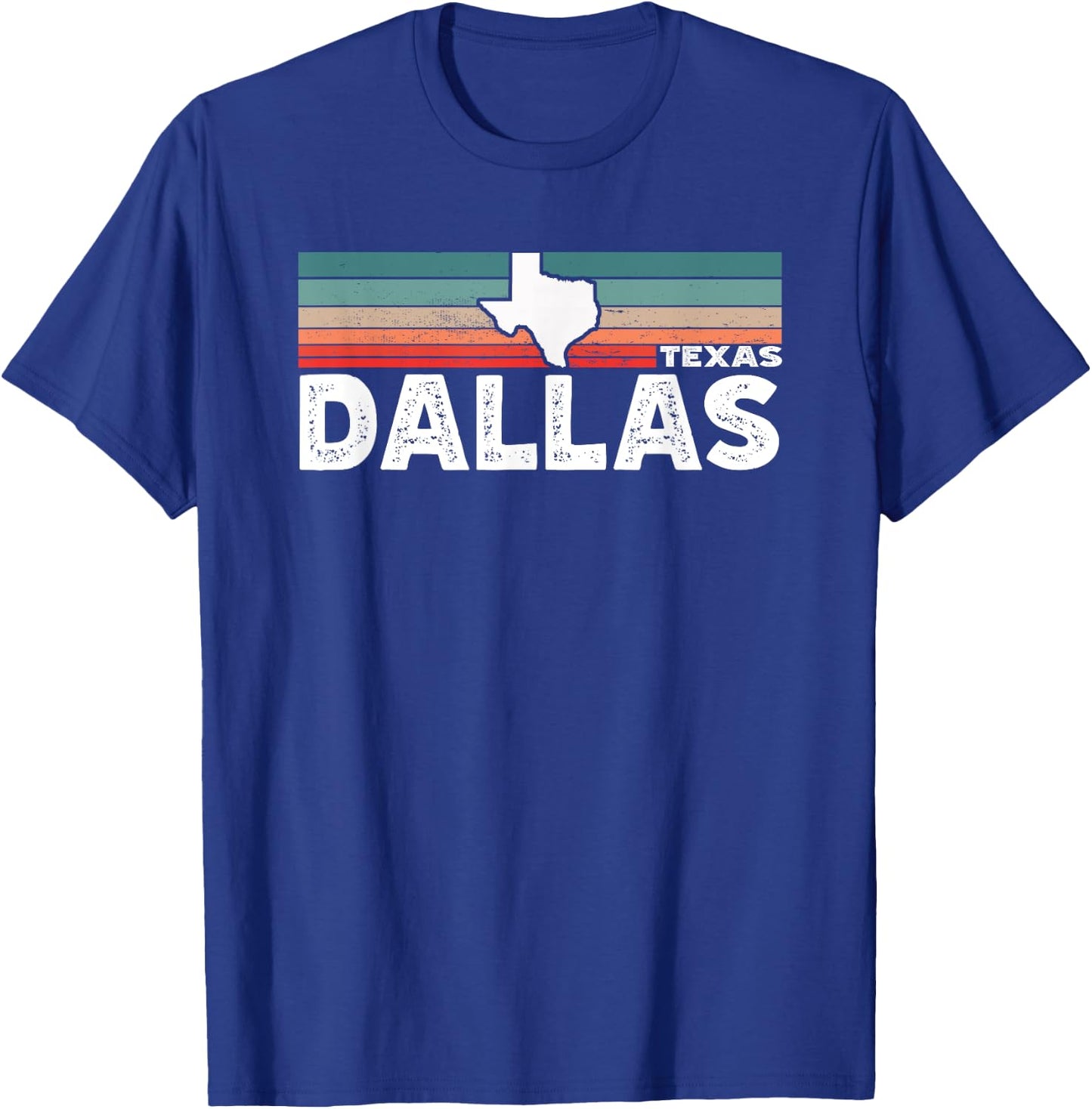 Vintage Retro Dallas TX Tourist Native Texas State T-Shirt - T-Shirt | Royal