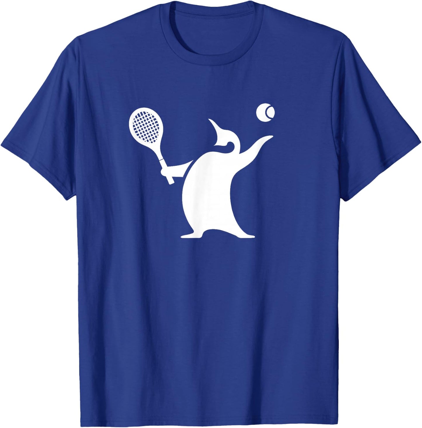 Minimalist Penguin Tennis Silhouette Design T-Shirt - T-Shirt | Royal