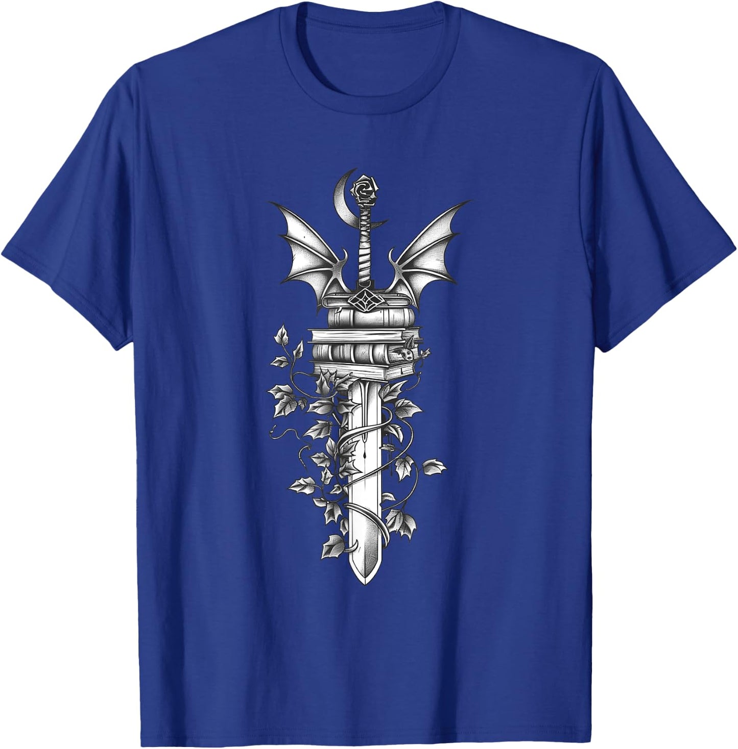 Romantasy Reader Book Lover Sword Dragon Books Fantasy Book T-Shirt - T-Shirt | Royal