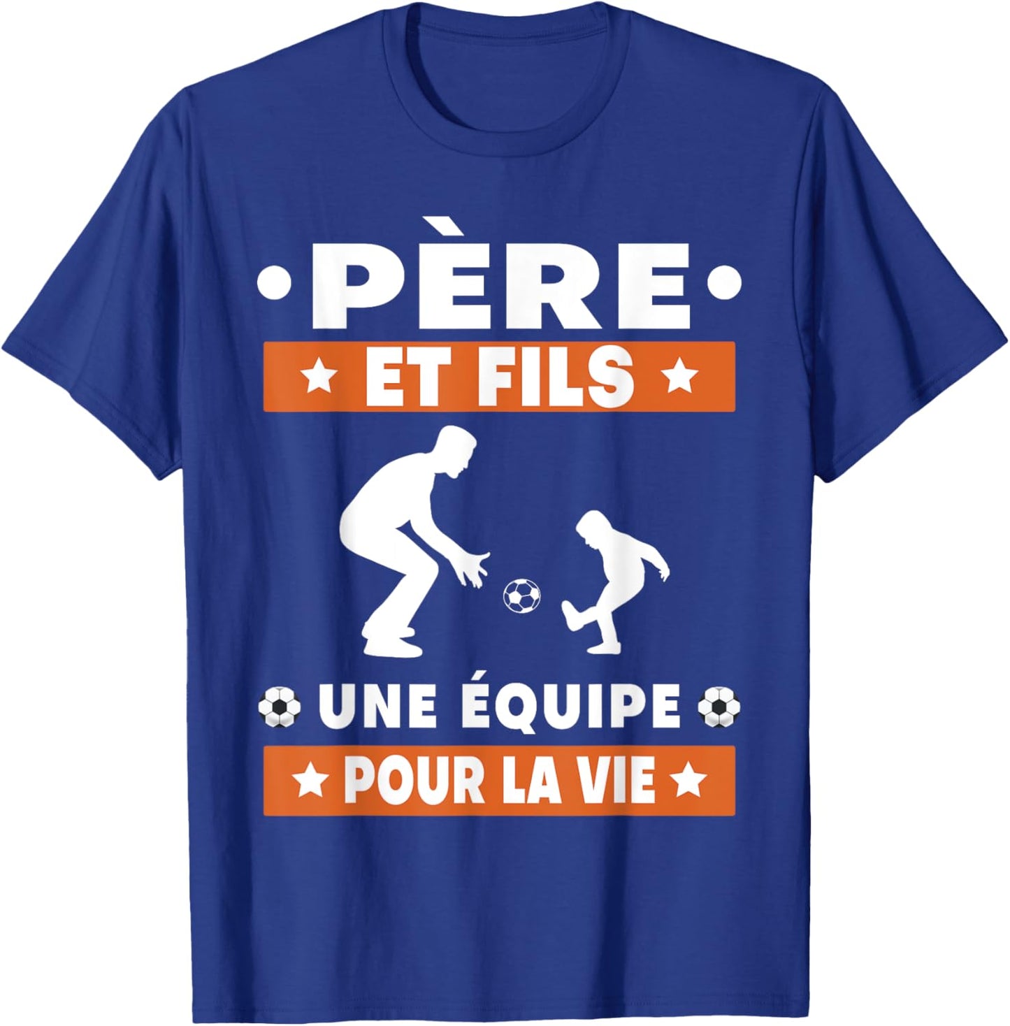 father and son football duo man team dad footballer , Black, S T-Shirt - T-Shirt | Royal