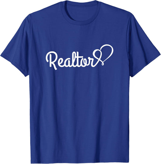 Realtor Real Estate Agent Heart House Rent Broker Gift T-Shirt - T-Shirt | Royal