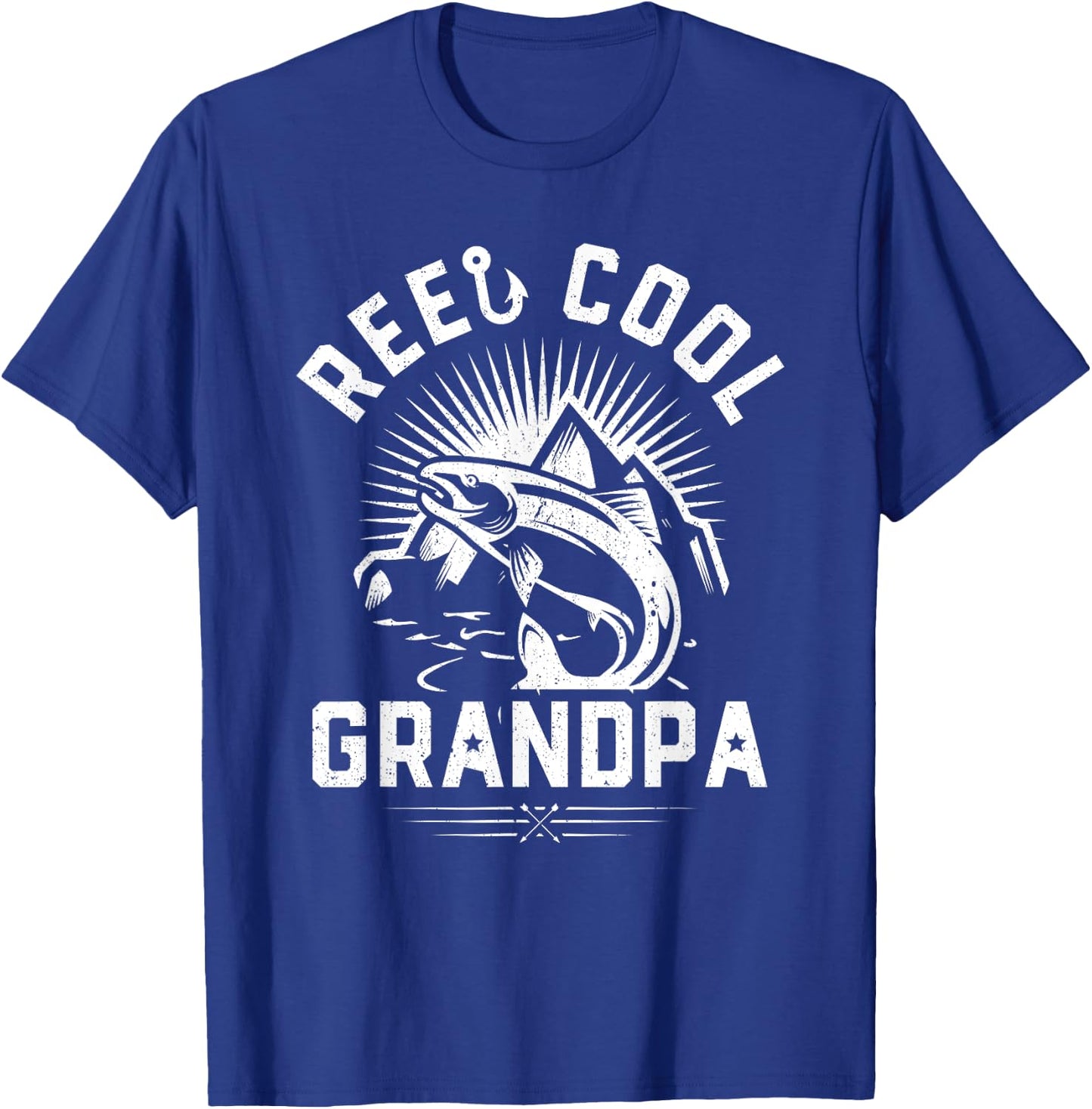Reel Cool Grandpa Shirt Gift Funny Fishing Fathers Day T-Shirt - T-Shirt | Royal