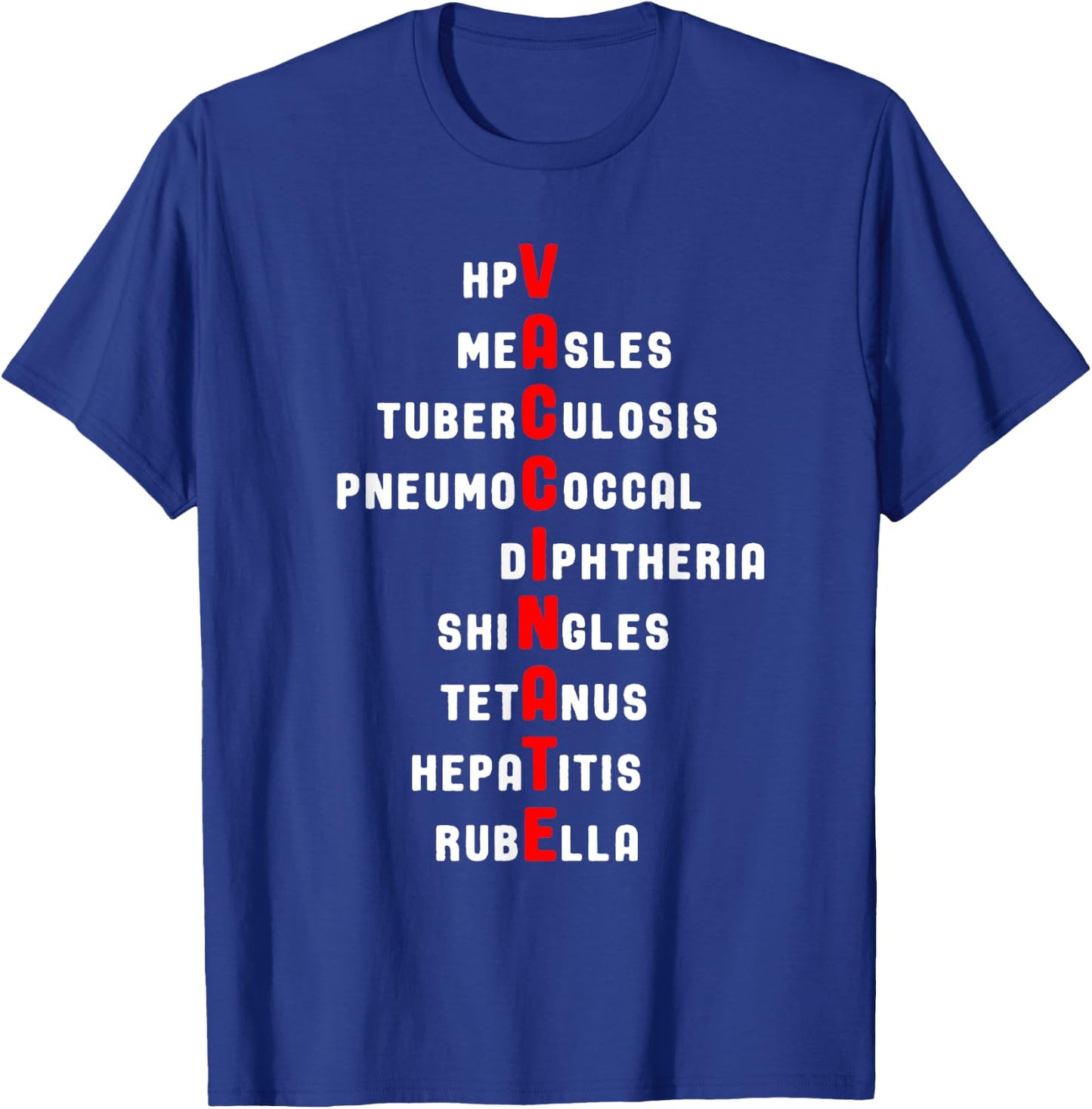 Vaccines Matter Message Gift Shirt Pro-Vaccination Vaccinate For Immunization Awareness -Adults Black Small Classic Fit Short Sleeve T-Shirt - T-Shirt | Royal