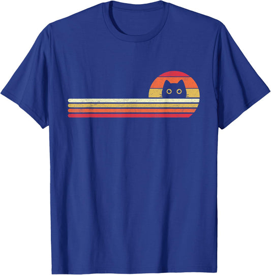 Funny Cat Shirt Cute Retro Vintage 70s 80s Style Cats Lover T-Shirt - T-Shirt | Royal