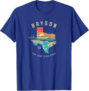 Bryson Texas Outdoors Vintage Nature Illustration T-Shirt - T-Shirt | Royal