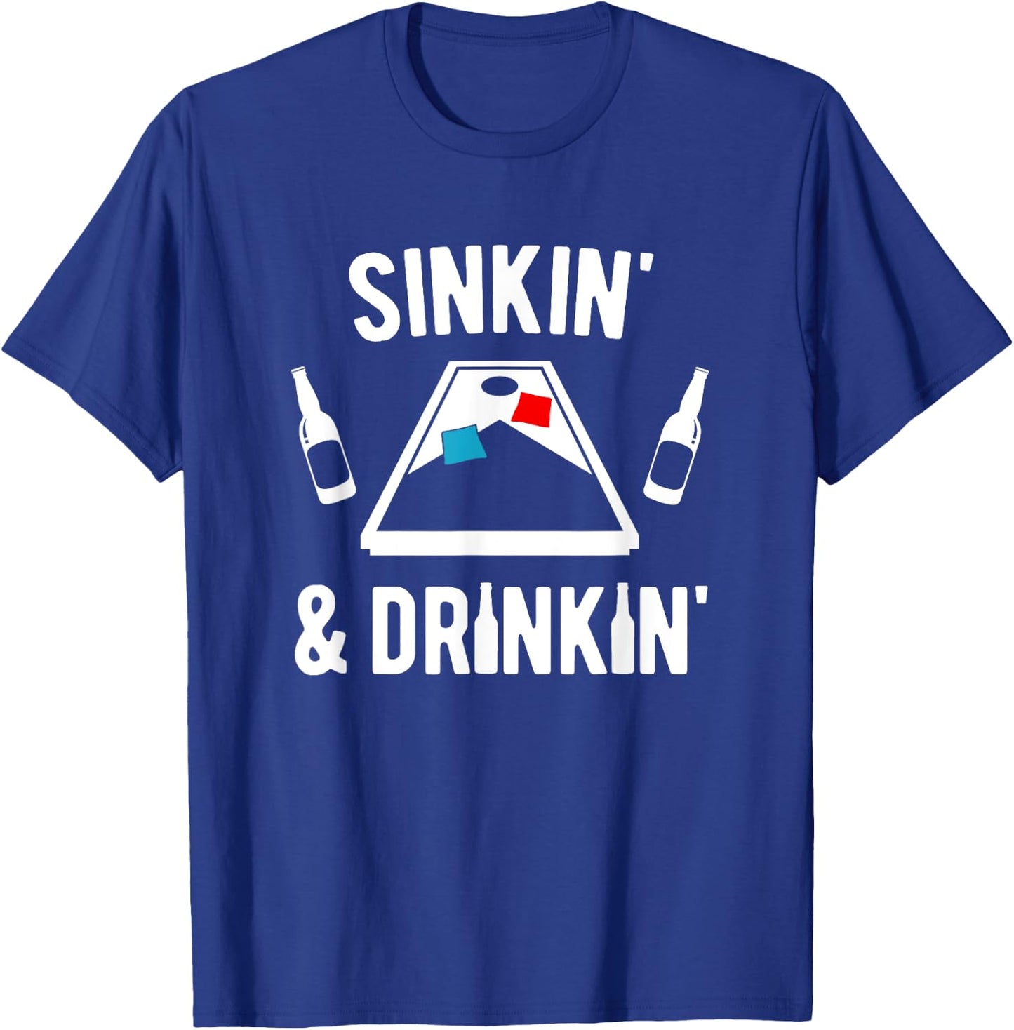 Sinkin' and Drinkin' Cornhole T-Shirt - T-Shirt | Royal