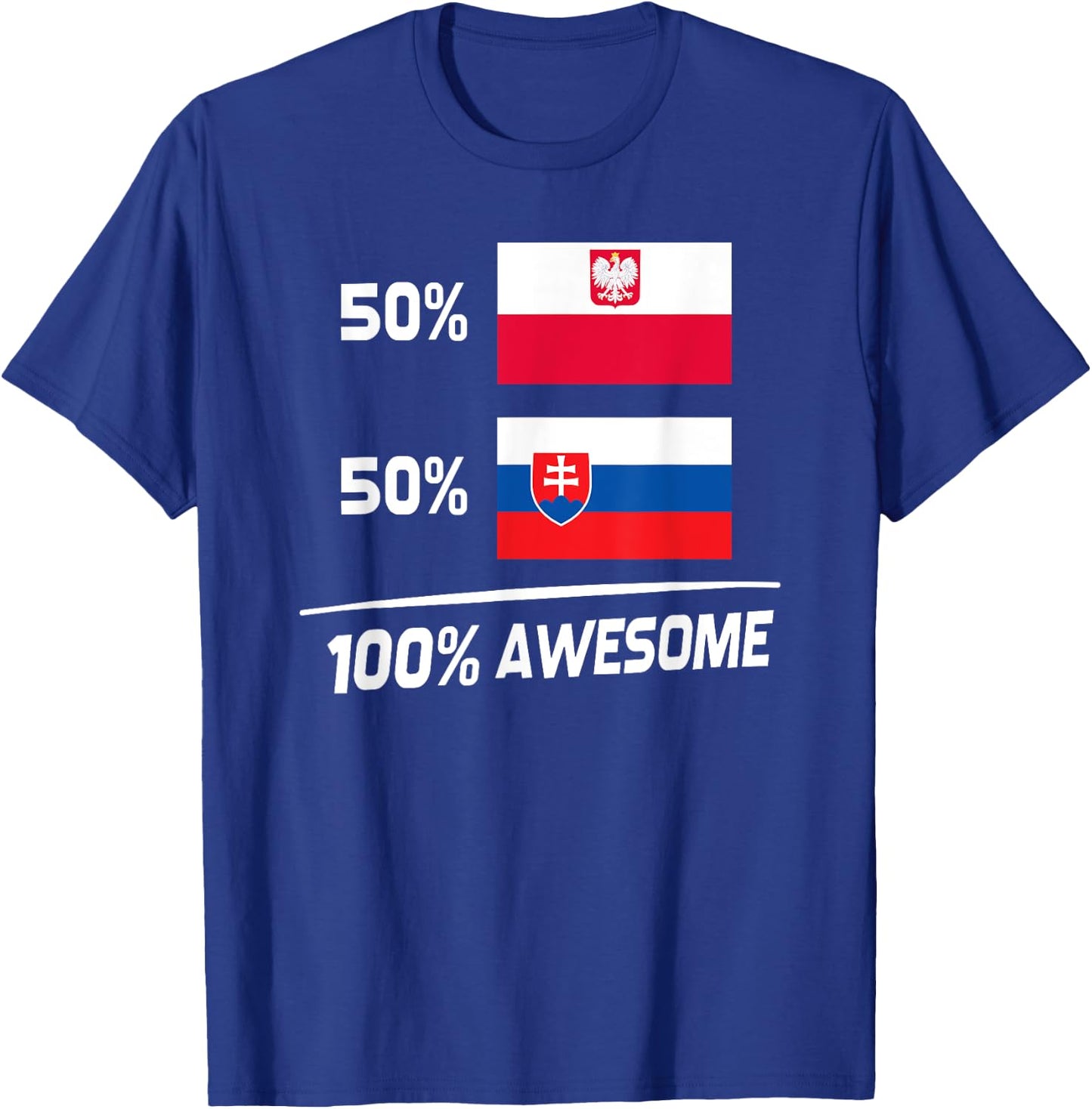 Polish Slovakian Flag Poland Slovakia Mix Heritage T-Shirt - T-Shirt | Royal