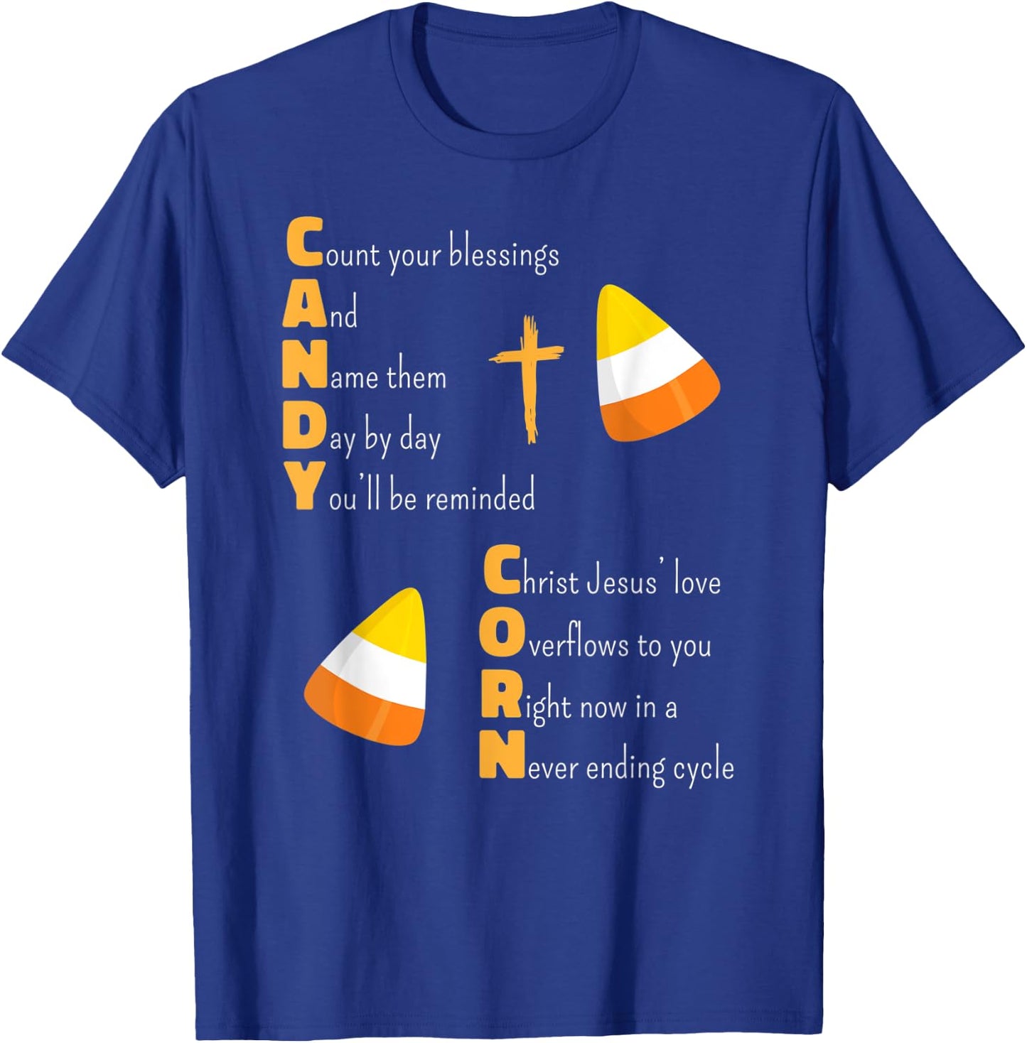 Christian Candy Corn Halloween Jesus Loves Boys Girls Kids T-Shirt - T-Shirt | Royal
