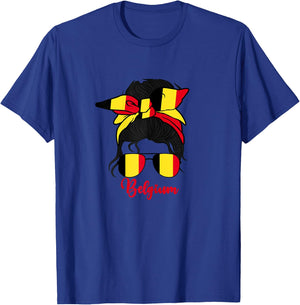 Belgium For Girl Belgian Flag Belgian Belgian Women Girl T-Shirt - T-Shirt | Royal