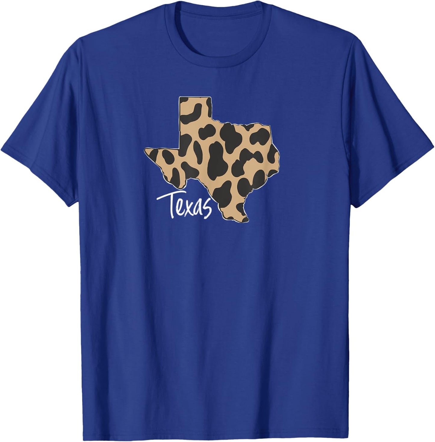 Home State of Texas Leopard Print Design T-Shirt - T-Shirt | Royal