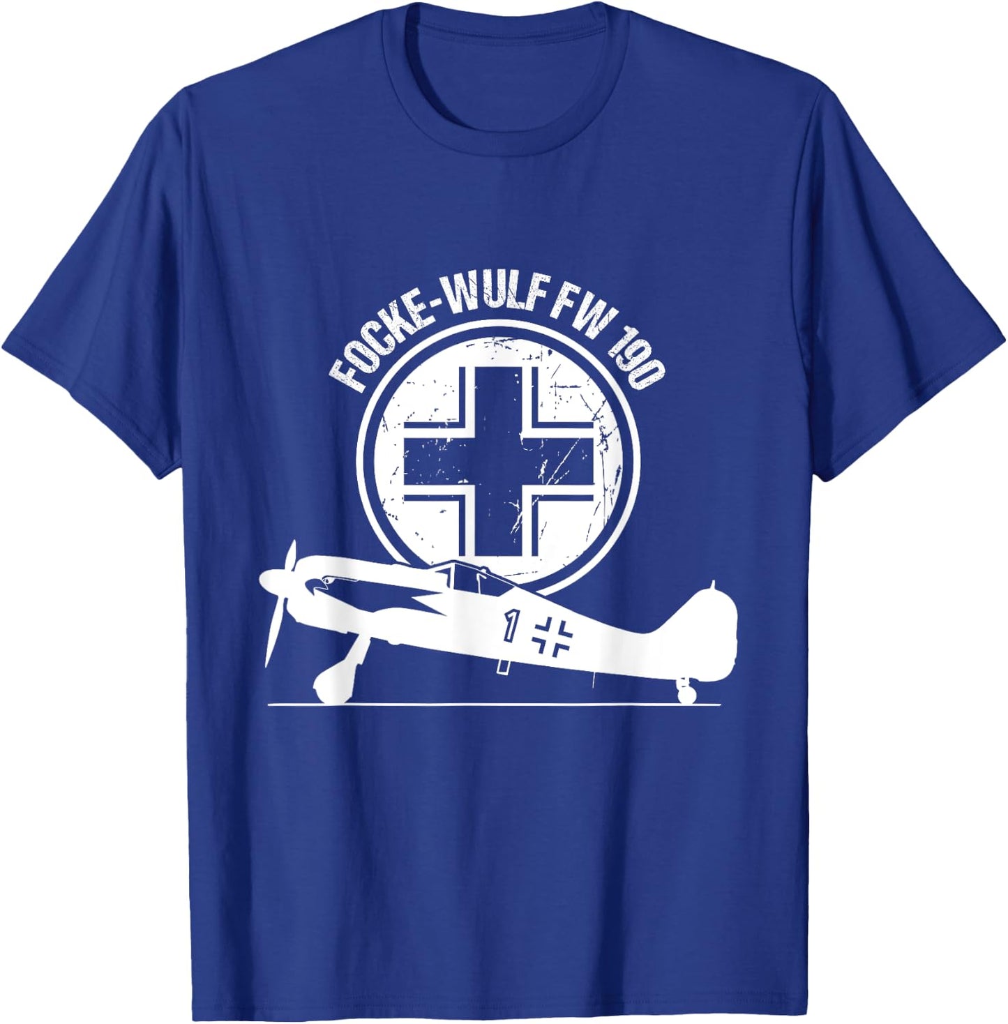Focke Wulf FW 190 Luftwaffe Warbird Fighter Aircraft Gift T-Shirt - T-Shirt | Royal