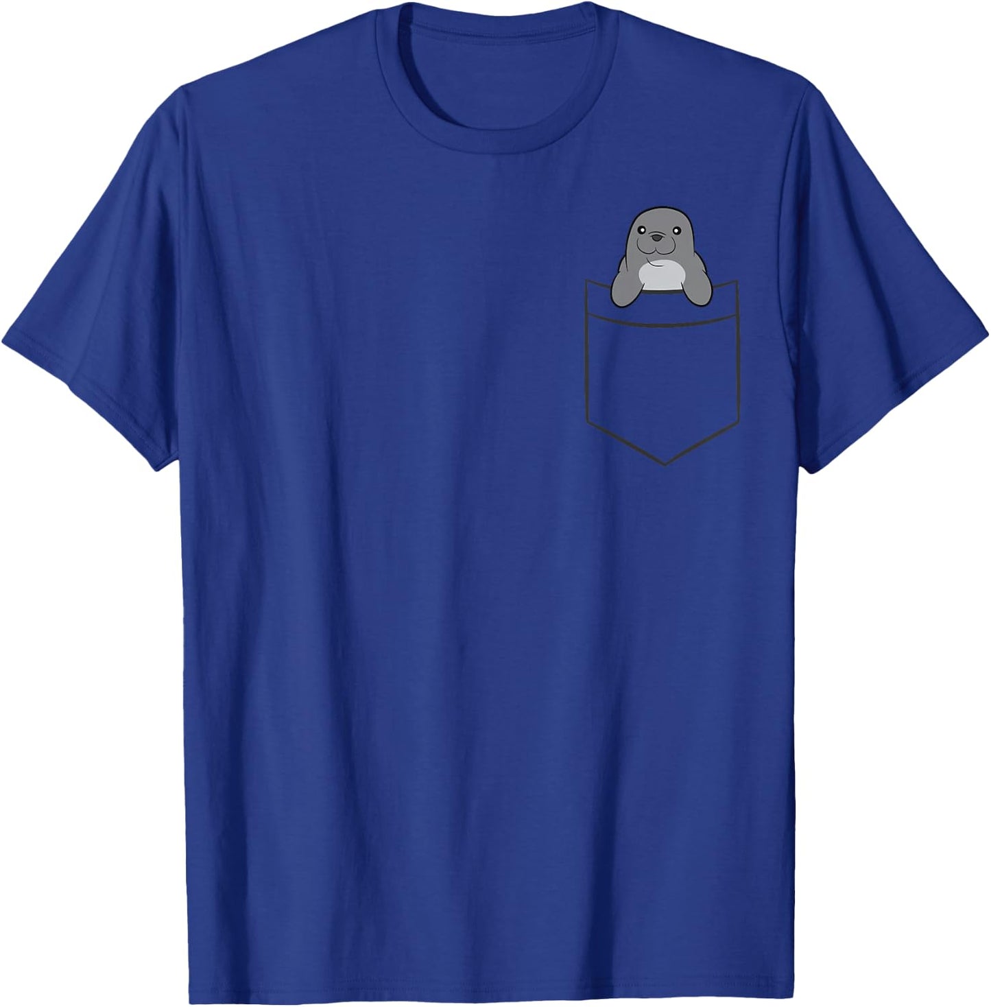 Seal In A Pocket Ocean Animal Funny Seal T-Shirt - T-Shirt | Royal