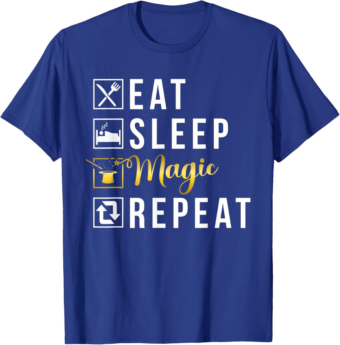 Magician Costume Eat Sleep Magic Repeat Magician T-Shirt - T-Shirt | Royal