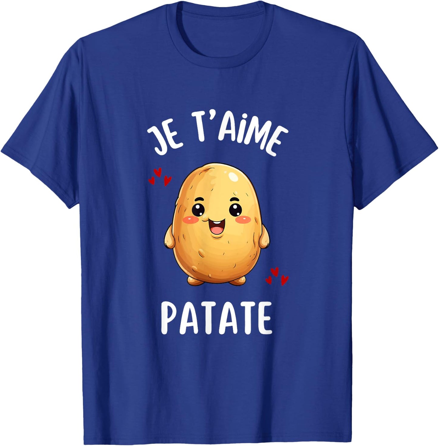 Je Taime Potato Funny Fries Gift Potato Humour , Black, S T-Shirt - T-Shirt | Royal