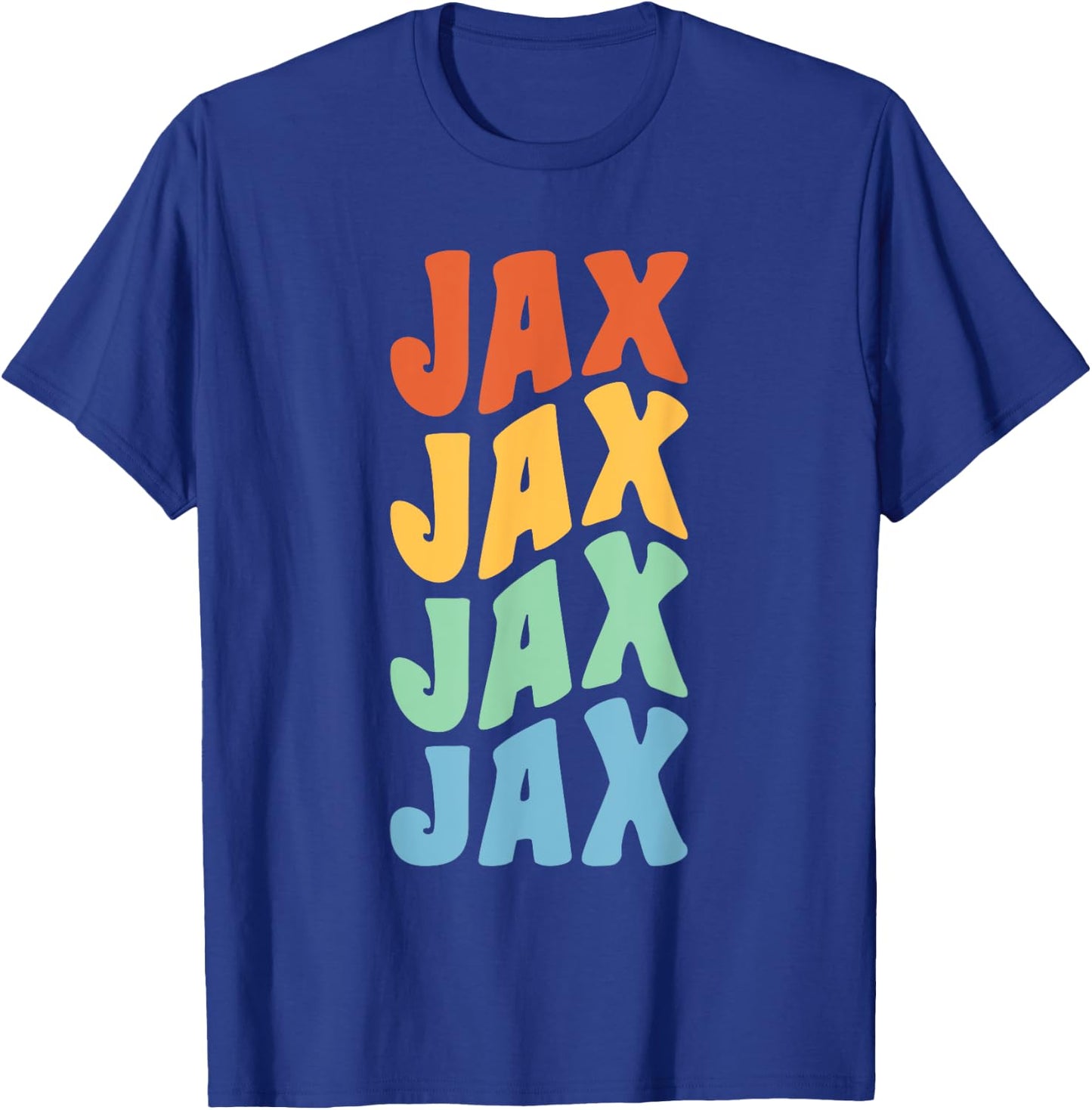 Jax First Name Retro Groovy Personalized T-Shirt - T-Shirt | Royal