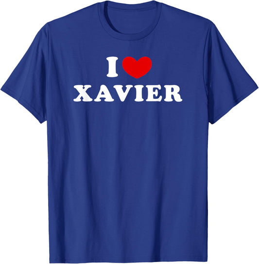I Love Xavier, J'Aime Xavier , Black, S T-Shirt - T-Shirt | Royal