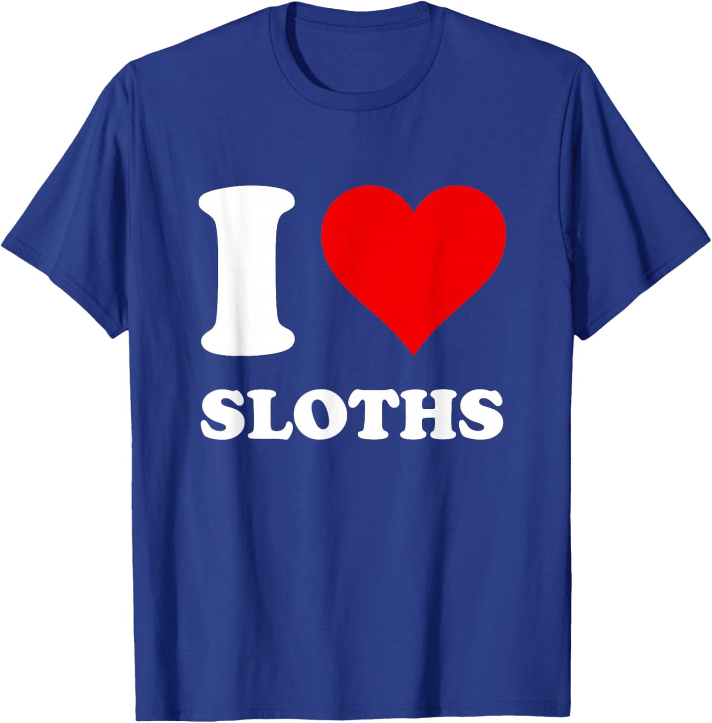 Red Heart I Love Sloths T-Shirt - T-Shirt | Royal