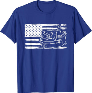 Distressed Barracuda Commersons sea pike Barra fishing T-Shirt - T-Shirt | Royal