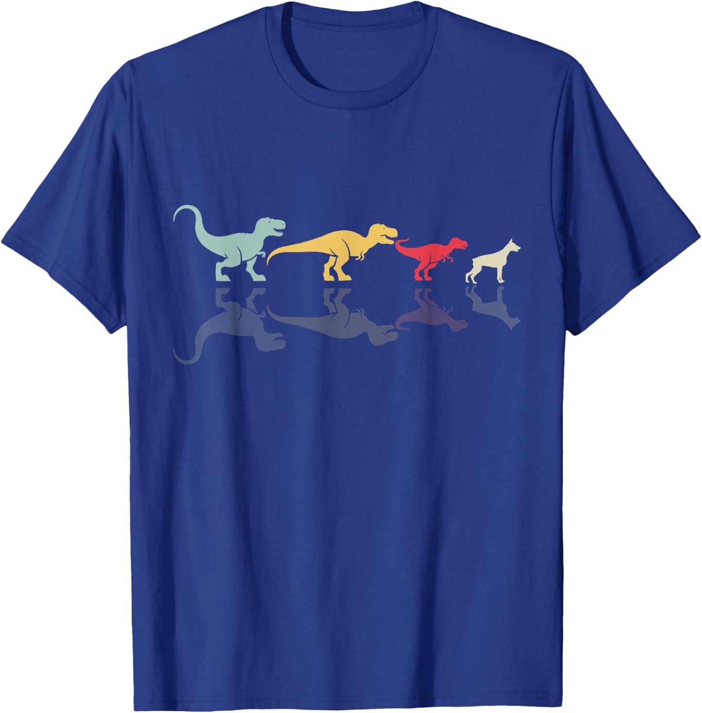 Dinosaur Doberman Evolution Fun Paleontology T-Shirt - T-Shirt | Royal