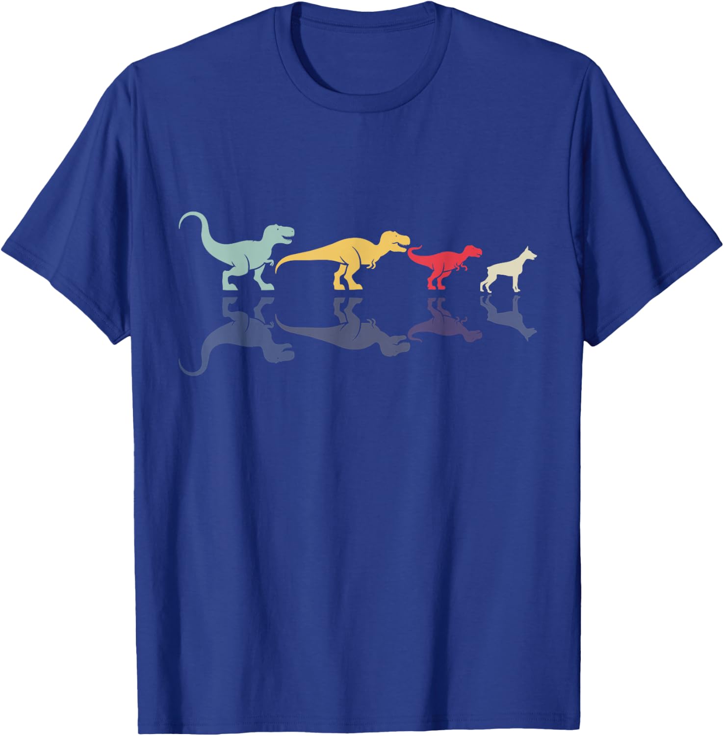 Dinosaur Doberman Evolution Fun Paleontology T-Shirt - T-Shirt | Royal
