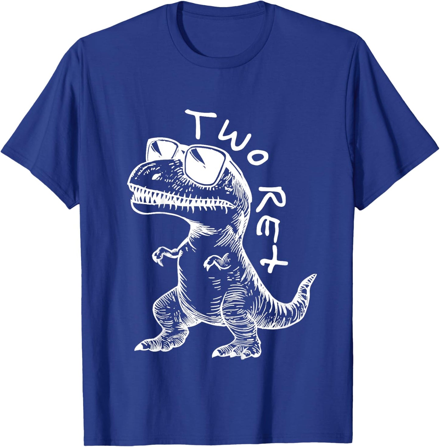 Kids Two Rex 2nd Birthday Gifts Second Dinosaur Boy 2 Years Old T-Shirt - T-Shirt | Royal
