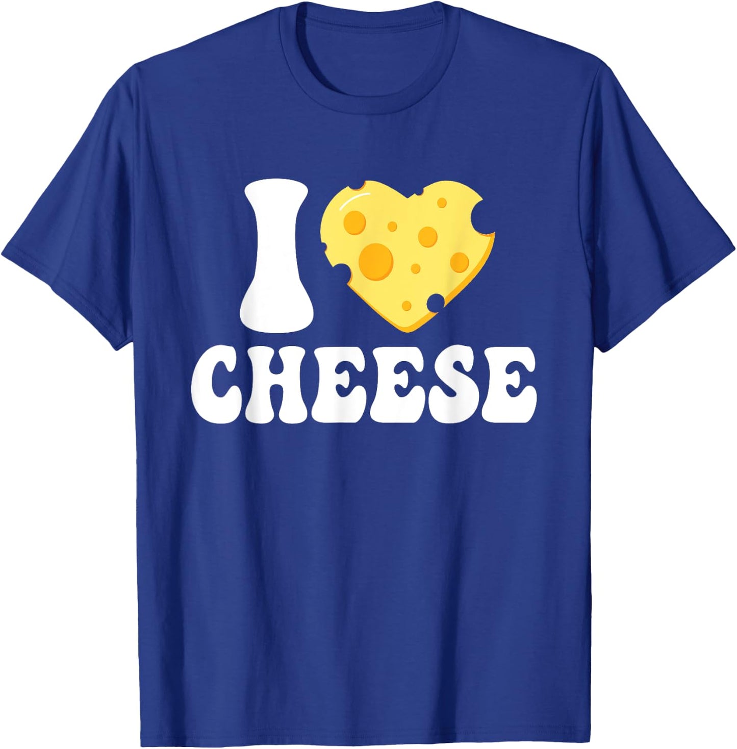 I Love Cheese - Heart Design Parmesan Cheddar Dairy Lover T-Shirt - T-Shirt | Royal