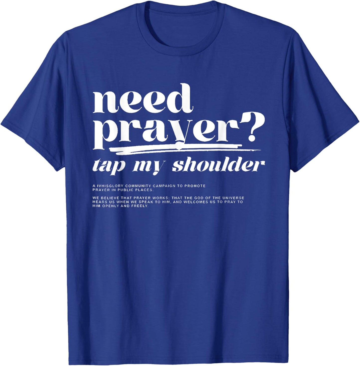 Funny Need Prayer Tap My Shoulder Christian Washed T-Shirt - T-Shirt | Royal