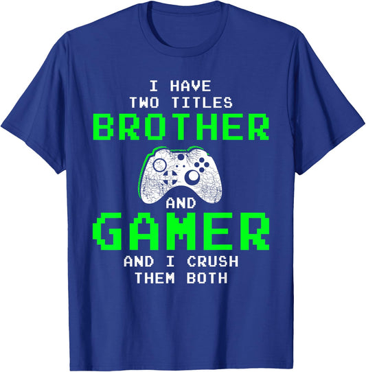 Funny Gaming Brothers - Gamer Gifts for Teen Boys Short Sleeve T-Shirt - T-Shirt | Royal
