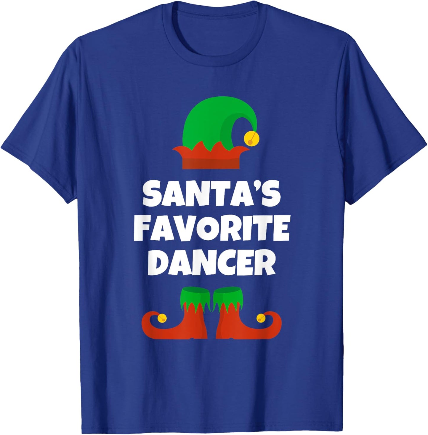 Santas Favorite Dancer Hat Christmas Funny Pj Dancing Dance T-Shirt - T-Shirt | Royal