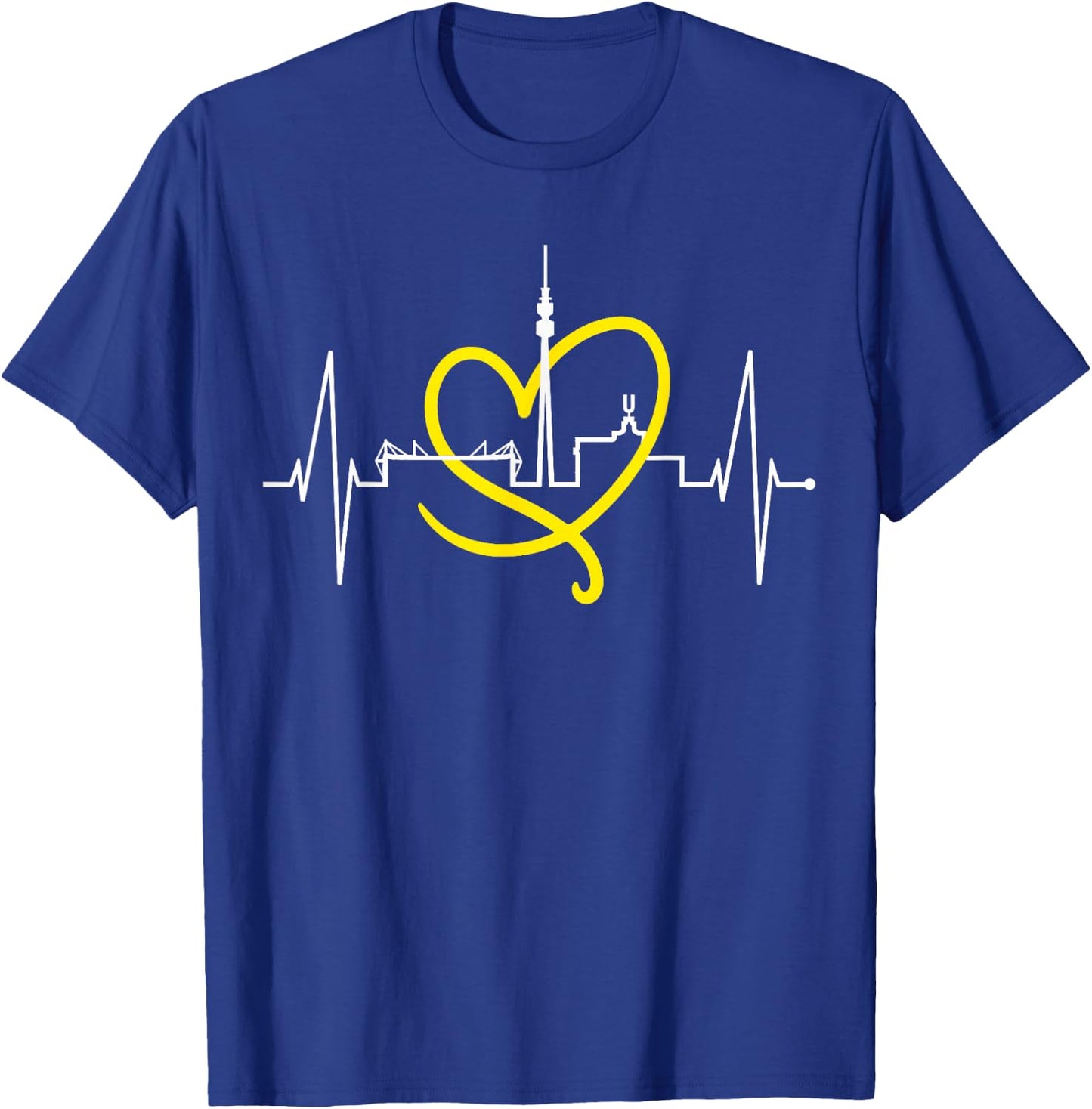 Dortmund Heartbeat Skyline Puls Ruhrpott Stadion Dortmunder , black T-Shirt - T-Shirt | Royal