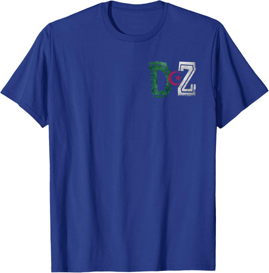 Algerian Flag Football Gift Jersey Dz , Black, S T-Shirt - T-Shirt | Royal
