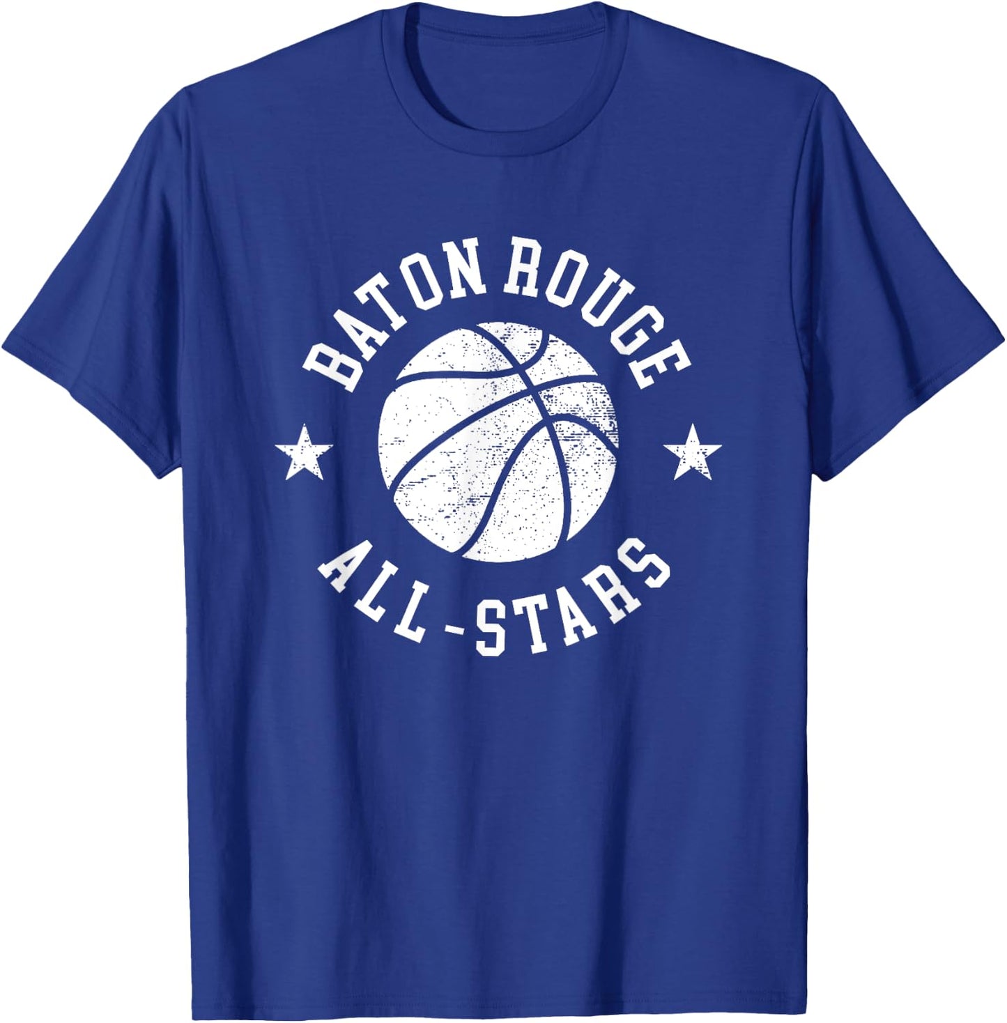 Baton Rouge Vintage All-Stars Retro 80s Basketball T-Shirt - T-Shirt | Royal