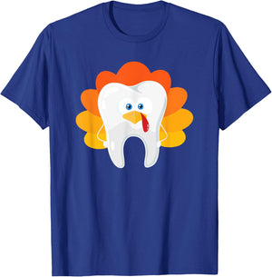 Thanksgiving Tooth Dental Hygiene Dentist T-Shirt - T-Shirt | Royal