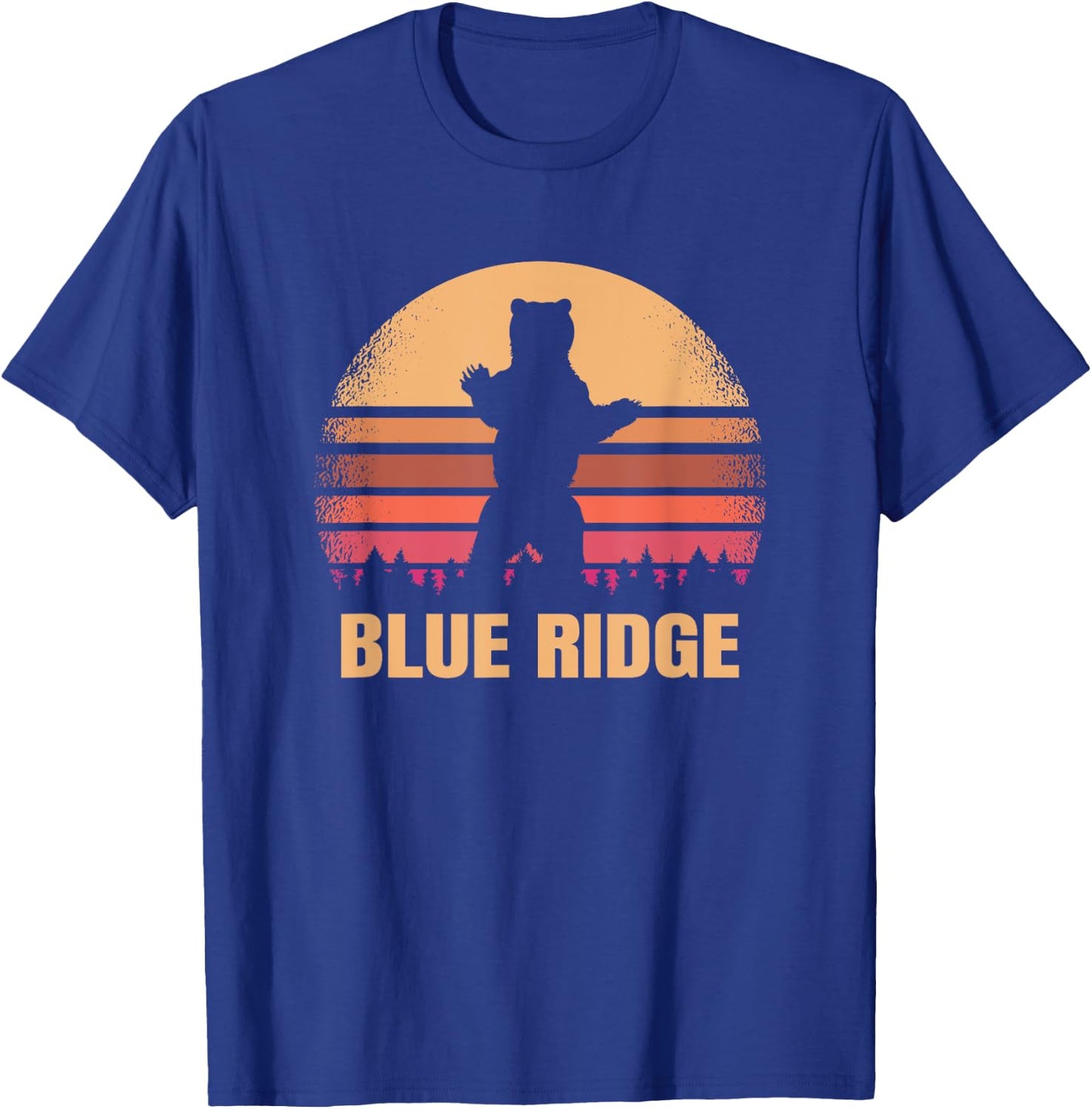 Blue Ridge Georgia Vintage Bear Distressed 70s 80s GA Sunset T-Shirt - T-Shirt | Royal