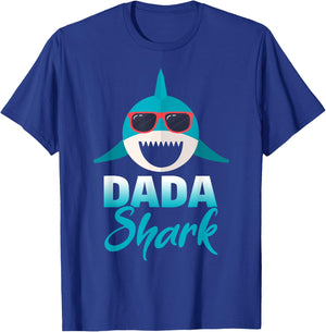 Dada Shark Wearing Cool Sunglasses Daddy T-Shirt - T-Shirt | Royal