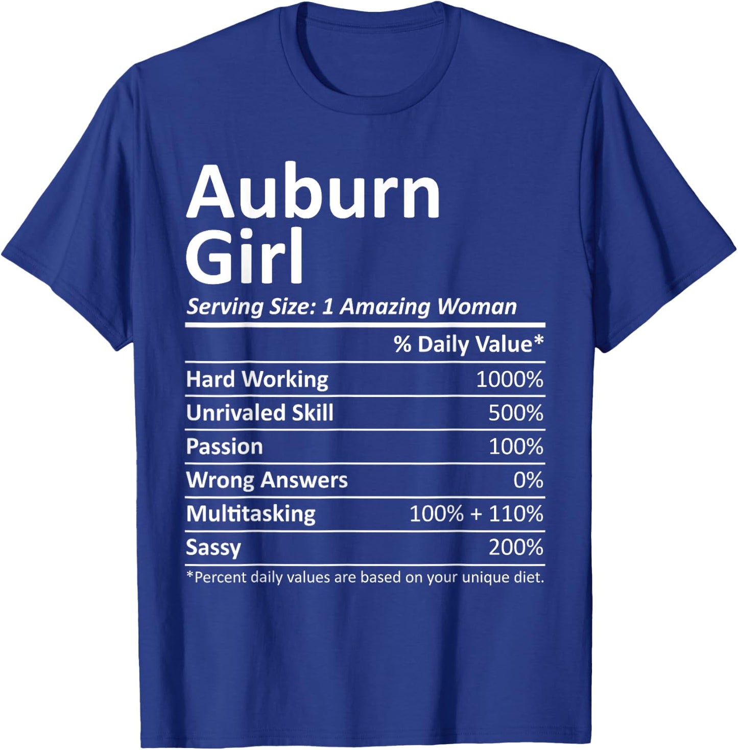 AUBURN GIRL AL ALABAMA Funny City Home Roots USA Gift T-Shirt - T-Shirt | Royal